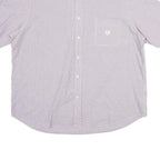 CHAPS Mens White & Red Checked Casual Shirt 2XL Button Down Cotton Summer