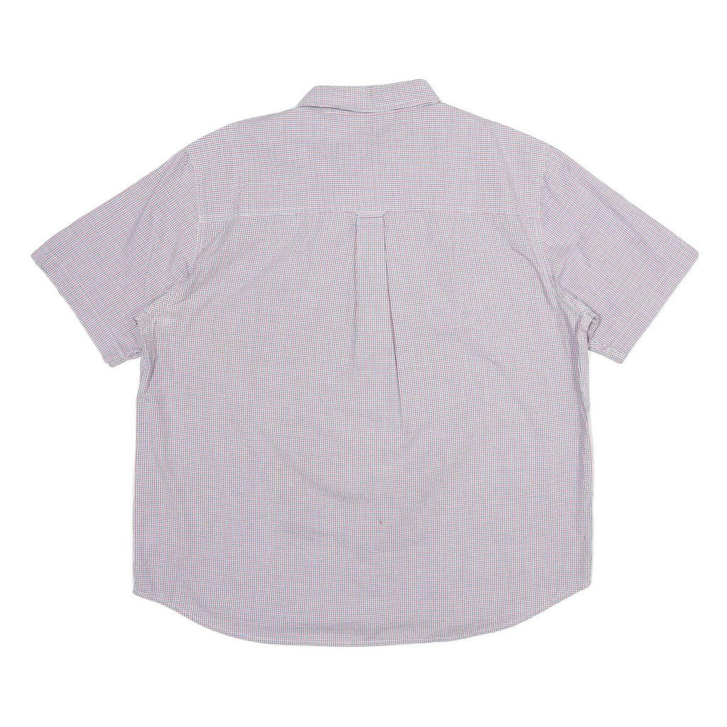 CHAPS Mens White & Red Checked Casual Shirt 2XL Button Down Cotton Summer