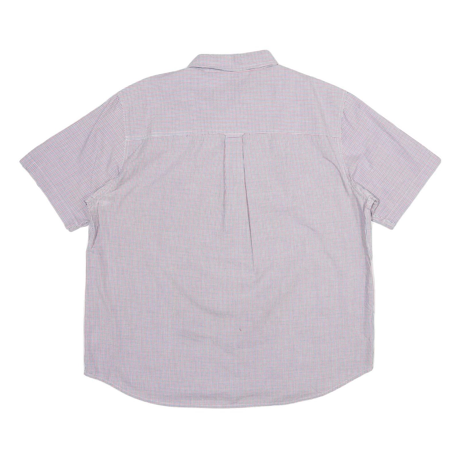 CHAPS Mens White & Red Checked Casual Shirt 2XL Button Down Cotton Summer