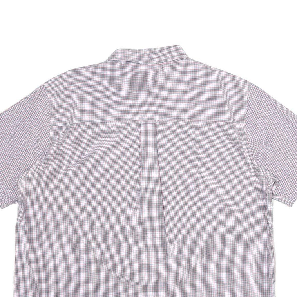 CHAPS Mens White & Red Checked Casual Shirt 2XL Button Down Cotton Summer