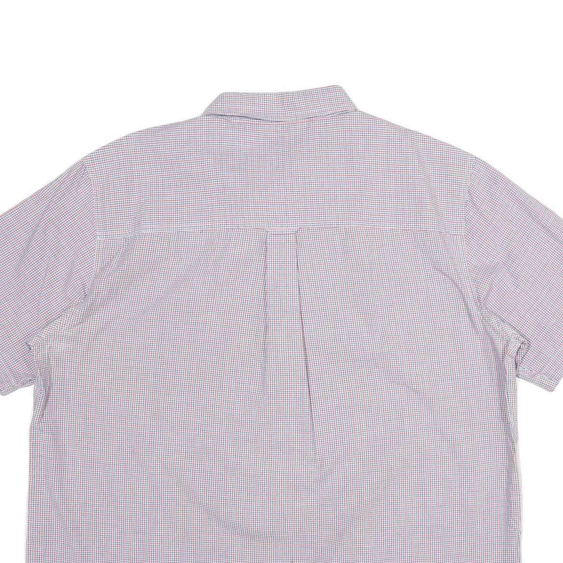 CHAPS Mens White & Red Checked Casual Shirt 2XL Button Down Cotton Summer