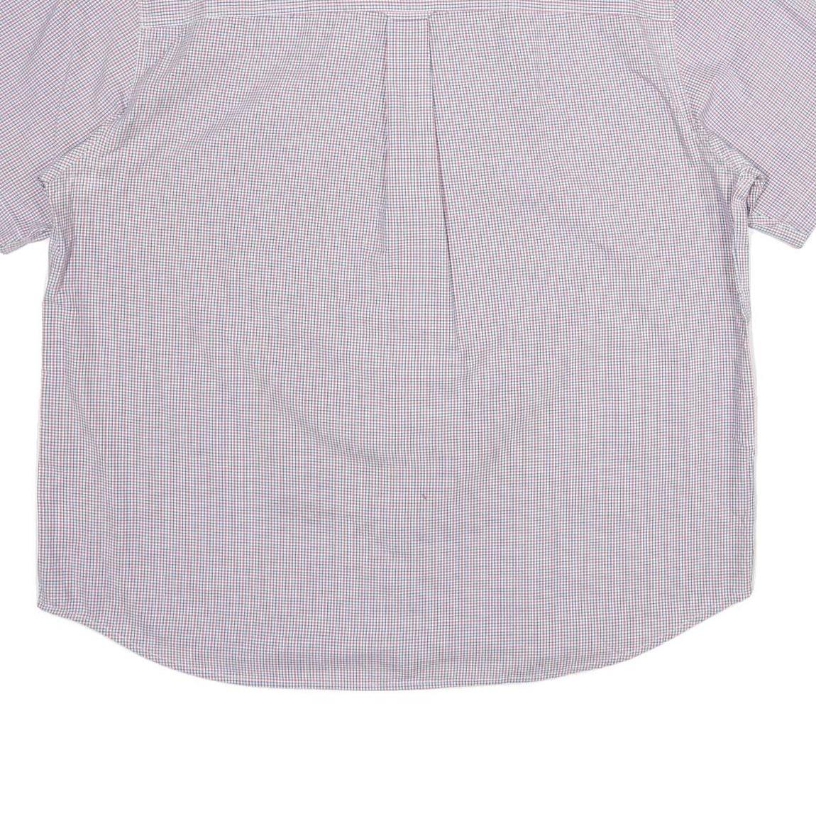 CHAPS Mens White & Red Checked Casual Shirt 2XL Button Down Cotton Summer