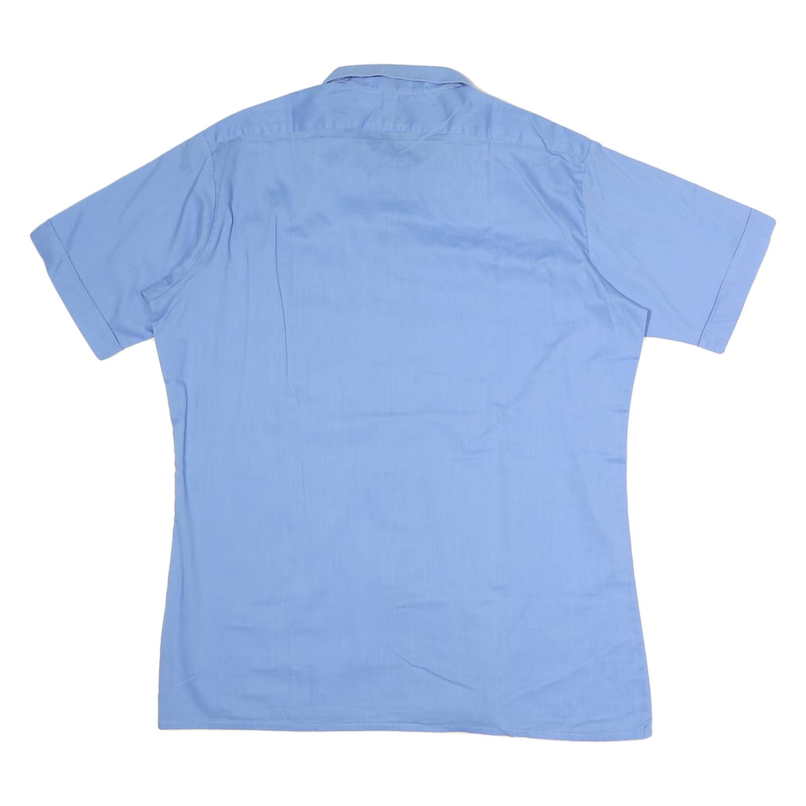TORRERO Mens Blue Cotton Shirt M Button Front Casual Short Sleeve Lightweight