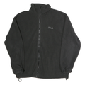FILA Mens Black Zip Jacket L Polyester Plain Zip Closure Comfort Fit