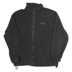 FILA Mens Black Zip Jacket L Polyester Plain Zip Closure Comfort Fit