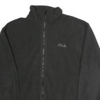 FILA Mens Black Zip Jacket L Polyester Plain Zip Closure Comfort Fit