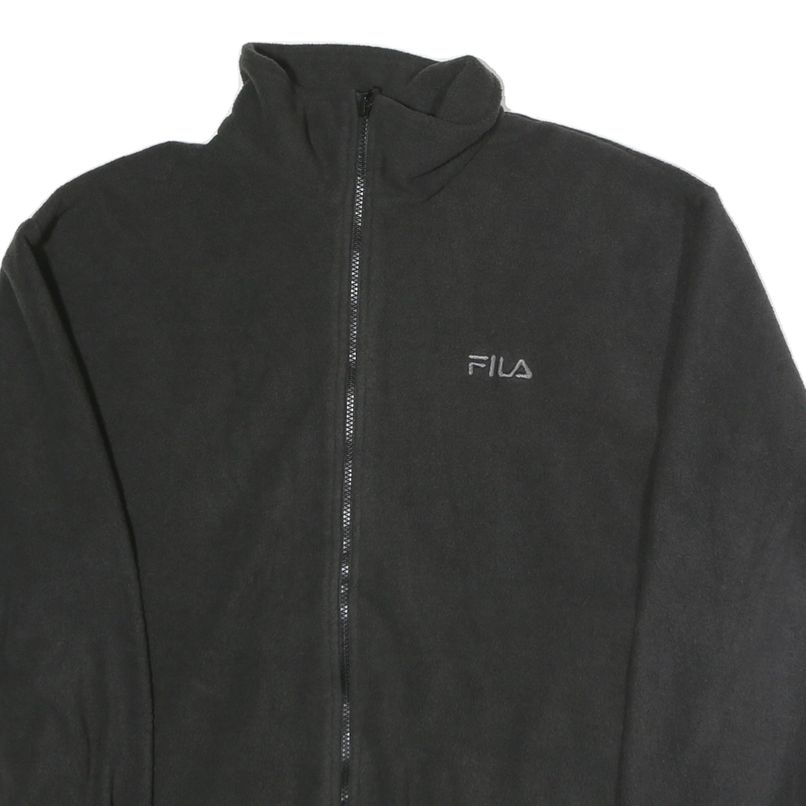 FILA Mens Black Zip Jacket L Polyester Plain Zip Closure Comfort Fit