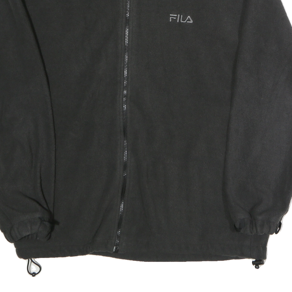 FILA Mens Black Zip Jacket L Polyester Plain Zip Closure Comfort Fit