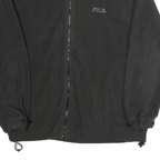 FILA Mens Black Zip Jacket L Polyester Plain Zip Closure Comfort Fit