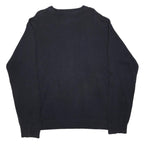 TOMMY HILFIGER Mens Navy Plain Cotton Jumper Crew Neck Basic Knit L Casual