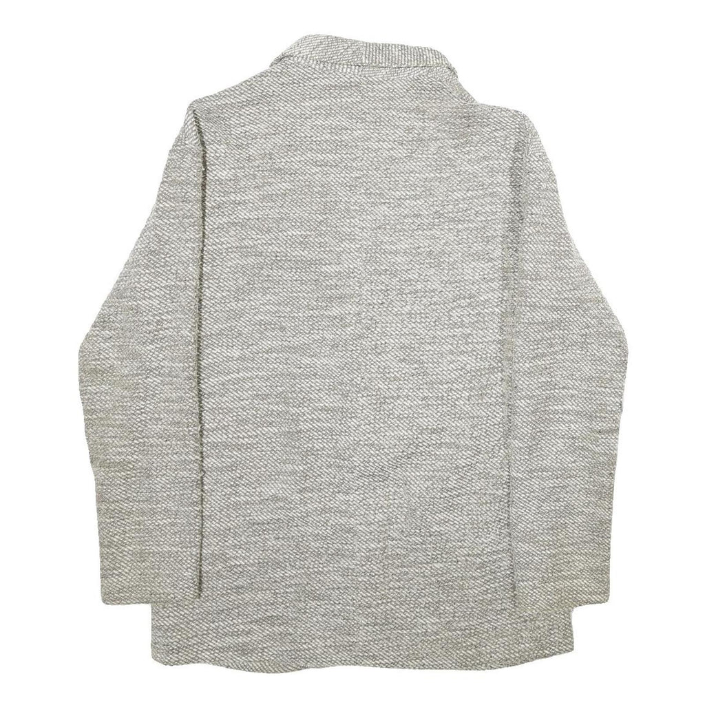 PULL & BEAR Womens Grey Button Jacket S Woven Classic Relaxed Fit Smart Casual