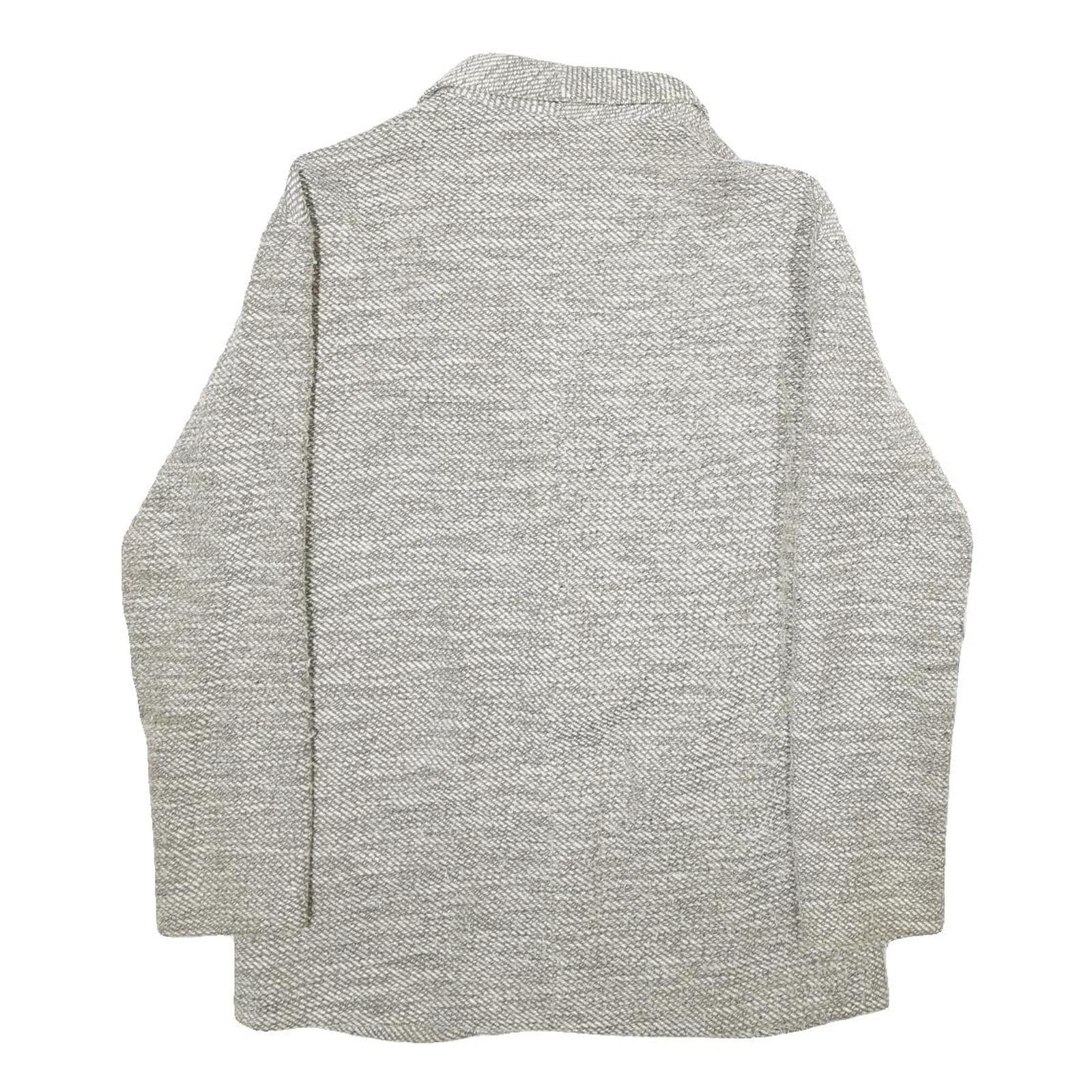 PULL & BEAR Womens Grey Button Jacket S Woven Classic Relaxed Fit Smart Casual