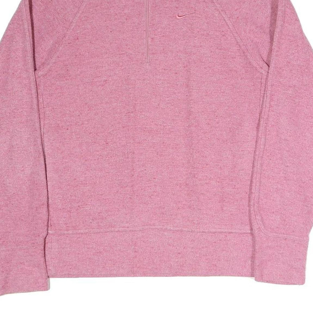 NIKE Womens Pink Half Zip Sweatshirt S Cotton Blend Pullover Casual