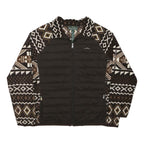 LAUREN RALPH LAUREN Womens Brown & White Patterned Jacket 2XL Polyester Zip