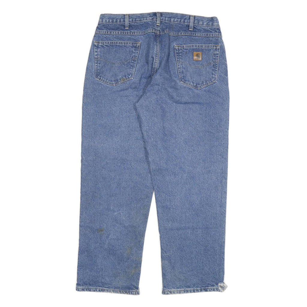 CARHARTT Mens Relaxed Jeans Blue Denim W34 L30 Workwear Casual Zip Closure