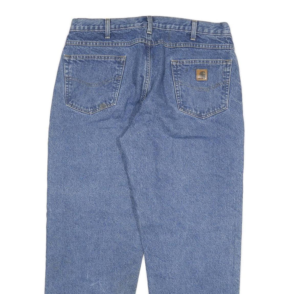 CARHARTT Mens Relaxed Jeans Blue Denim W34 L30 Workwear Casual Zip Closure