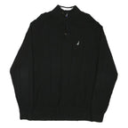 NAUTICA Mens Black Patterned Pullover Crew Neck Basic Knit XL Cotton Blend