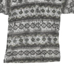 NEW TAST Mens Grey Black Patterned Short Sleeve Polo Shirt S Cotton Blend Casual