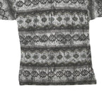 NEW TAST Mens Grey Black Patterned Short Sleeve Polo Shirt S Cotton Blend Casual