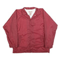 BIG MAC Mens Red Nylon Button Jacket L Plain Classic Fit Casual Lightweight