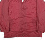 BIG MAC Mens Red Nylon Button Jacket L Plain Classic Fit Casual Lightweight