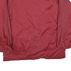 BIG MAC Mens Red Nylon Button Jacket L Plain Classic Fit Casual Lightweight
