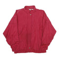 BOLD SPIRIT Womens Red Nylon Jacket L Zip Plain Casual Lightweight Outerwear