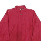BOLD SPIRIT Womens Red Nylon Jacket L Zip Plain Casual Lightweight Outerwear