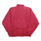 BOLD SPIRIT Womens Red Nylon Jacket L Zip Plain Casual Lightweight Outerwear