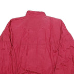 BOLD SPIRIT Womens Red Nylon Jacket L Zip Plain Casual Lightweight Outerwear