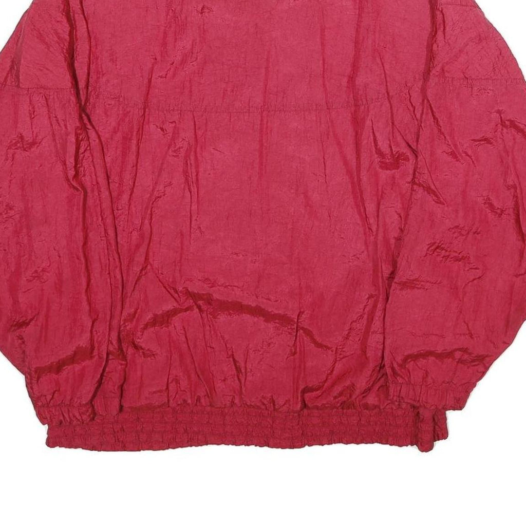 BOLD SPIRIT Womens Red Nylon Jacket L Zip Plain Casual Lightweight Outerwear