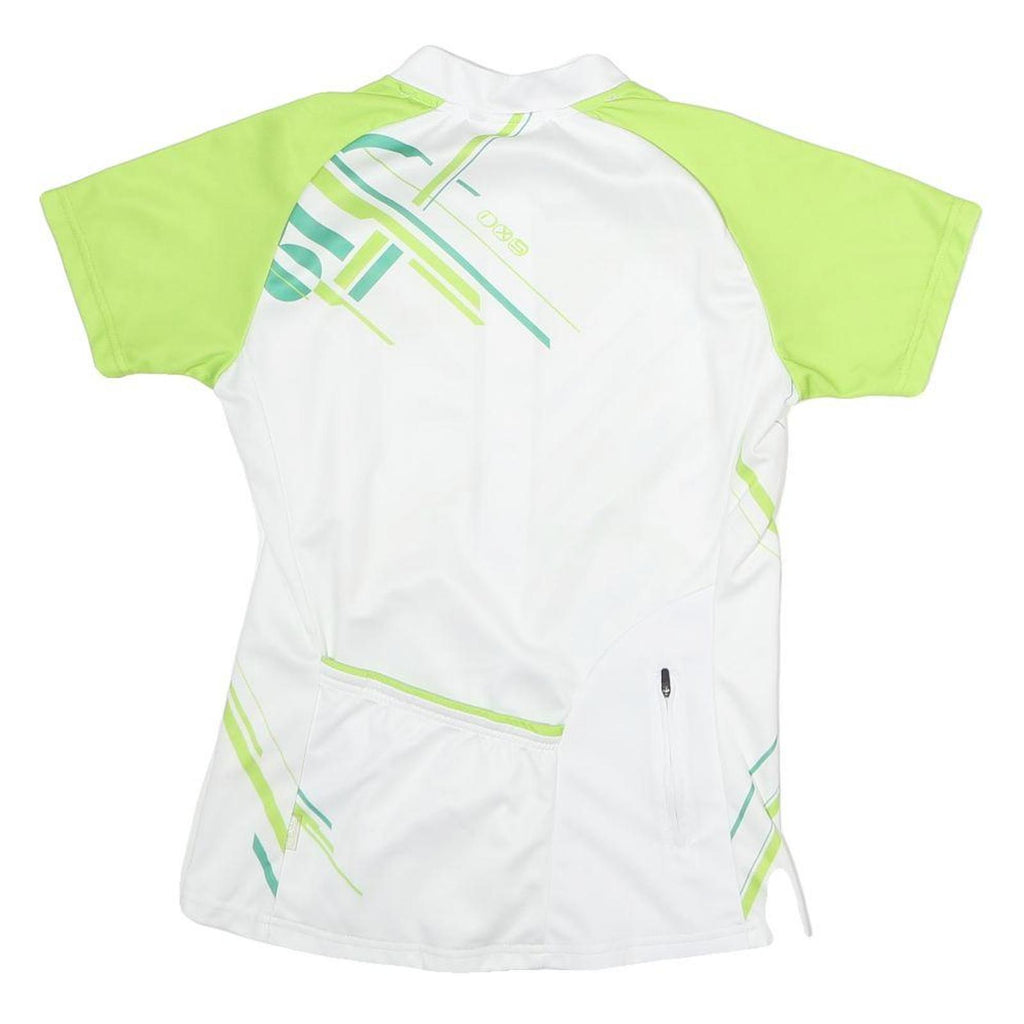 IXS Womens White & Lime Graphic Cycling Jersey S Short Sleeve Zip Neck Sports