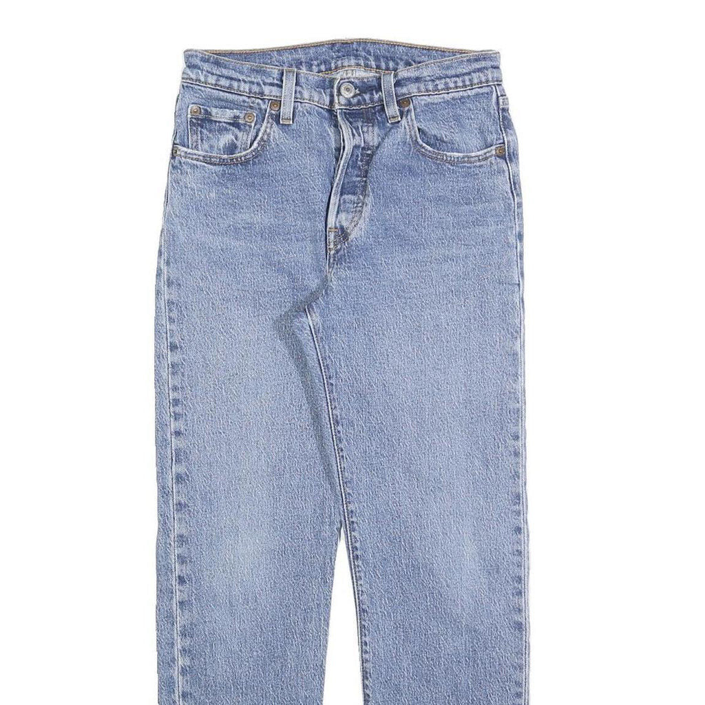 LEVI'S 501 Womens Jeans Blue Regular Straight Denim Medium W25 L28 Classic