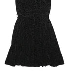 LAUREN RALPH LAUREN Womens Black Polyester Blend Fit & Flare Velvet Floral Knee