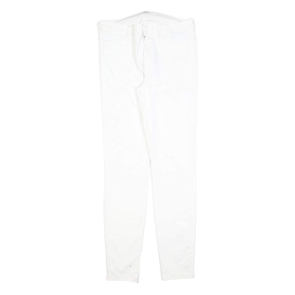7 FOR ALL MANKIND Womens Slim White Denim Jeans W32 L32 Zip Cotton Blend Stretch