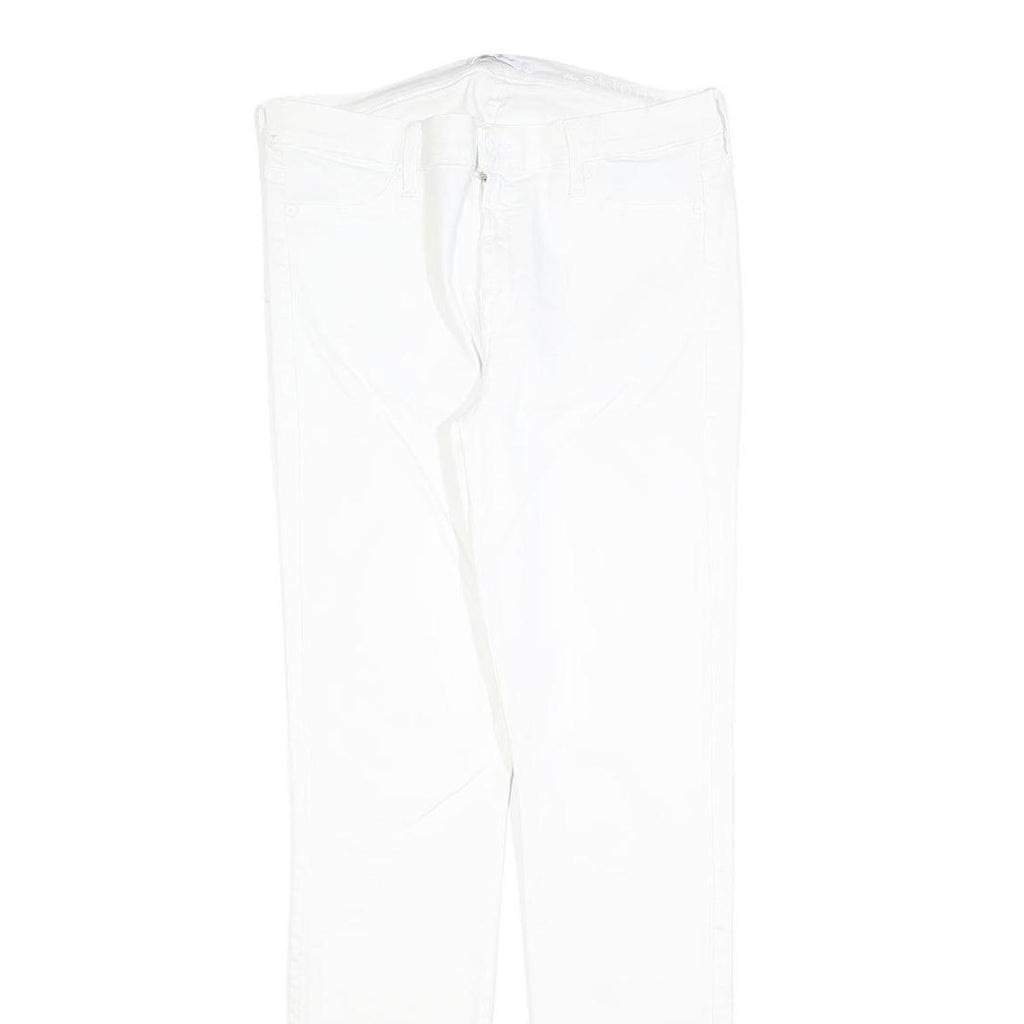 7 FOR ALL MANKIND Womens Slim White Denim Jeans W32 L32 Zip Cotton Blend Stretch