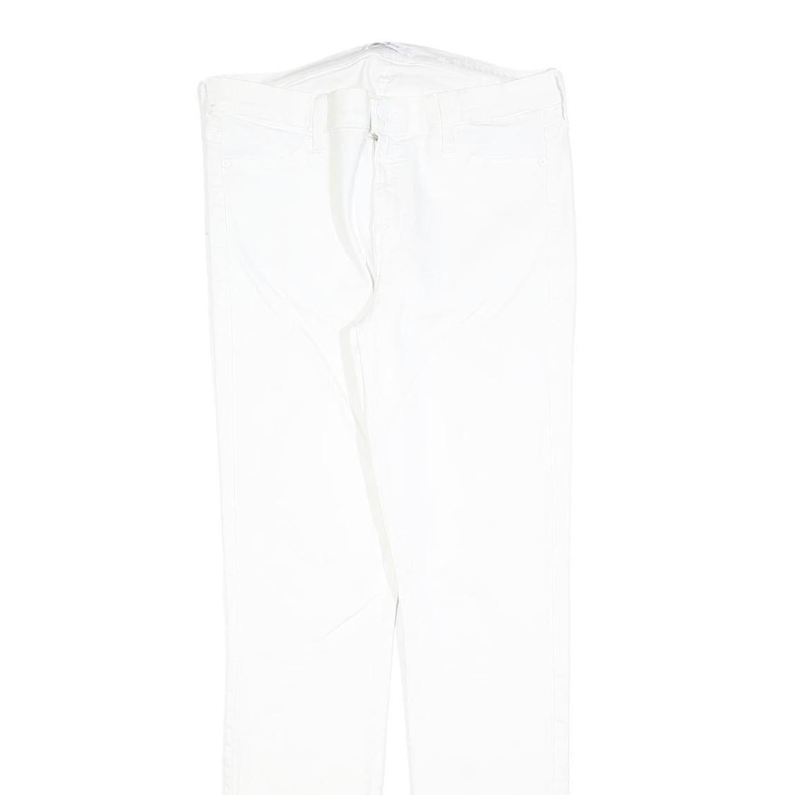 7 FOR ALL MANKIND Womens Slim White Denim Jeans W32 L32 Zip Cotton Blend Stretch