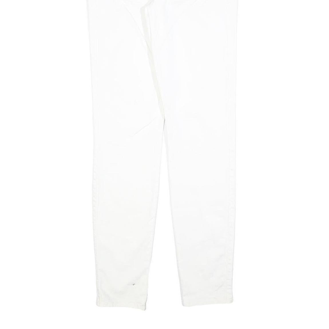 7 FOR ALL MANKIND Womens Slim White Denim Jeans W32 L32 Zip Cotton Blend Stretch