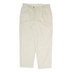 LIBERTY Mens Cream Cotton Blend Regular Fit Straight Trousers W38 L30 Classic