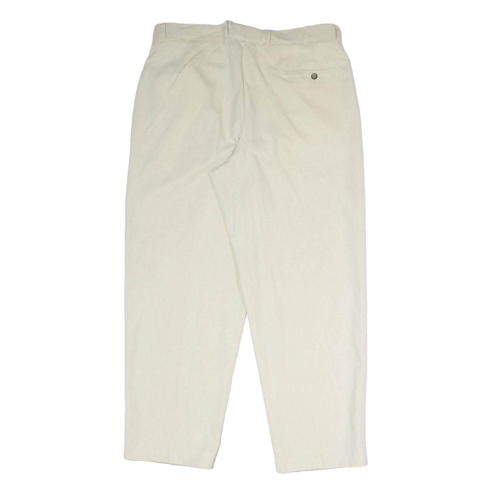 LIBERTY Mens Cream Cotton Blend Regular Fit Straight Trousers W38 L30 Classic