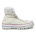 CONVERSE Womens High Top Boots Cream Canvas UK 7 Casual Lace-Up Footwear
