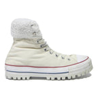 CONVERSE Womens High Top Boots Cream Canvas UK 7 Casual Lace-Up Footwear