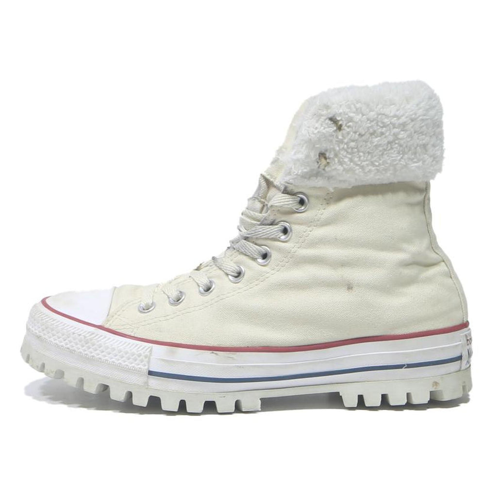 CONVERSE Womens High Top Boots Cream Canvas UK 7 Casual Lace-Up Footwear
