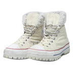 CONVERSE Womens High Top Boots Cream Canvas UK 7 Casual Lace-Up Footwear