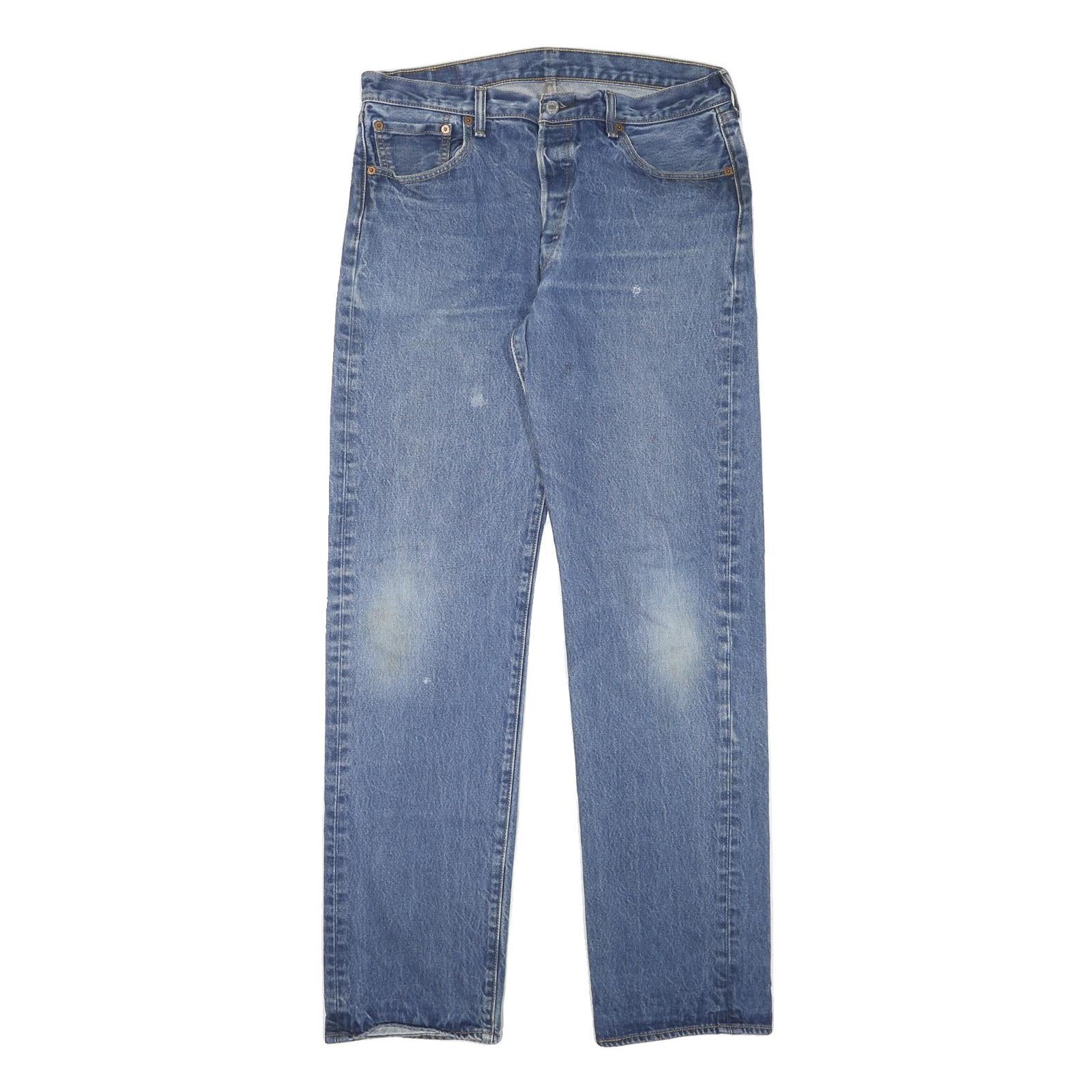 LEVI'S Mens Blue Regular Fit Straight Denim Jeans W33 L34 Classic Casual