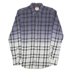HUGO BOSS Mens Blue & White Check Shirt S Button Down Cotton Blend Casual