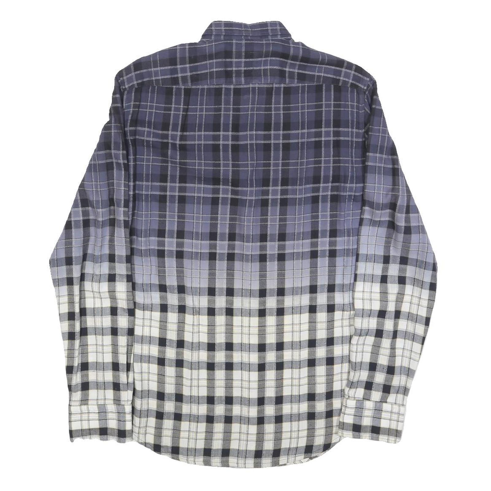 HUGO BOSS Mens Blue & White Check Shirt S Button Down Cotton Blend Casual