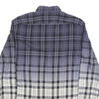 HUGO BOSS Mens Blue & White Check Shirt S Button Down Cotton Blend Casual