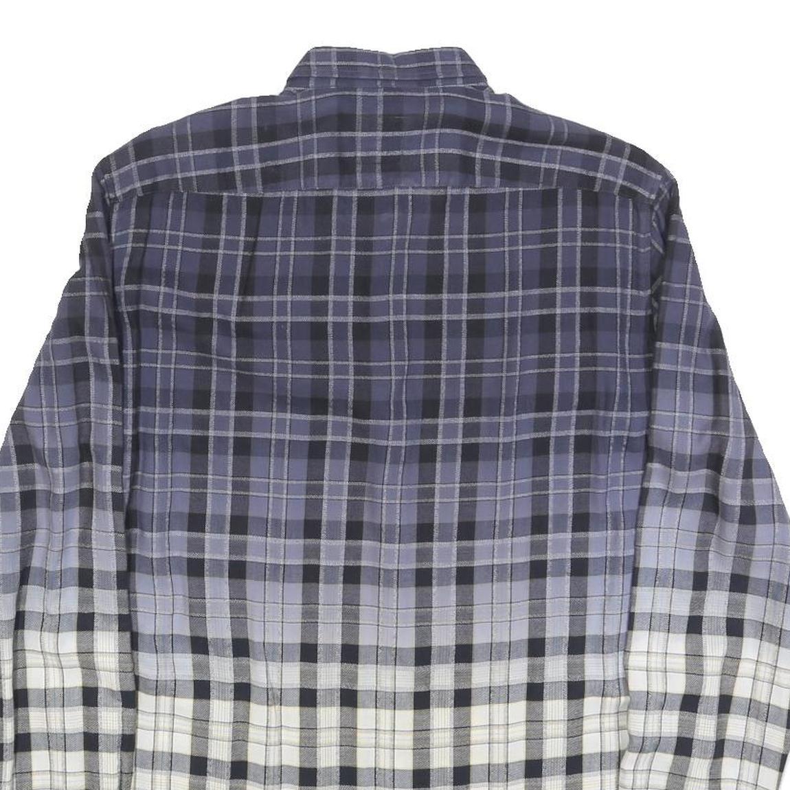 HUGO BOSS Mens Blue & White Check Shirt S Button Down Cotton Blend Casual