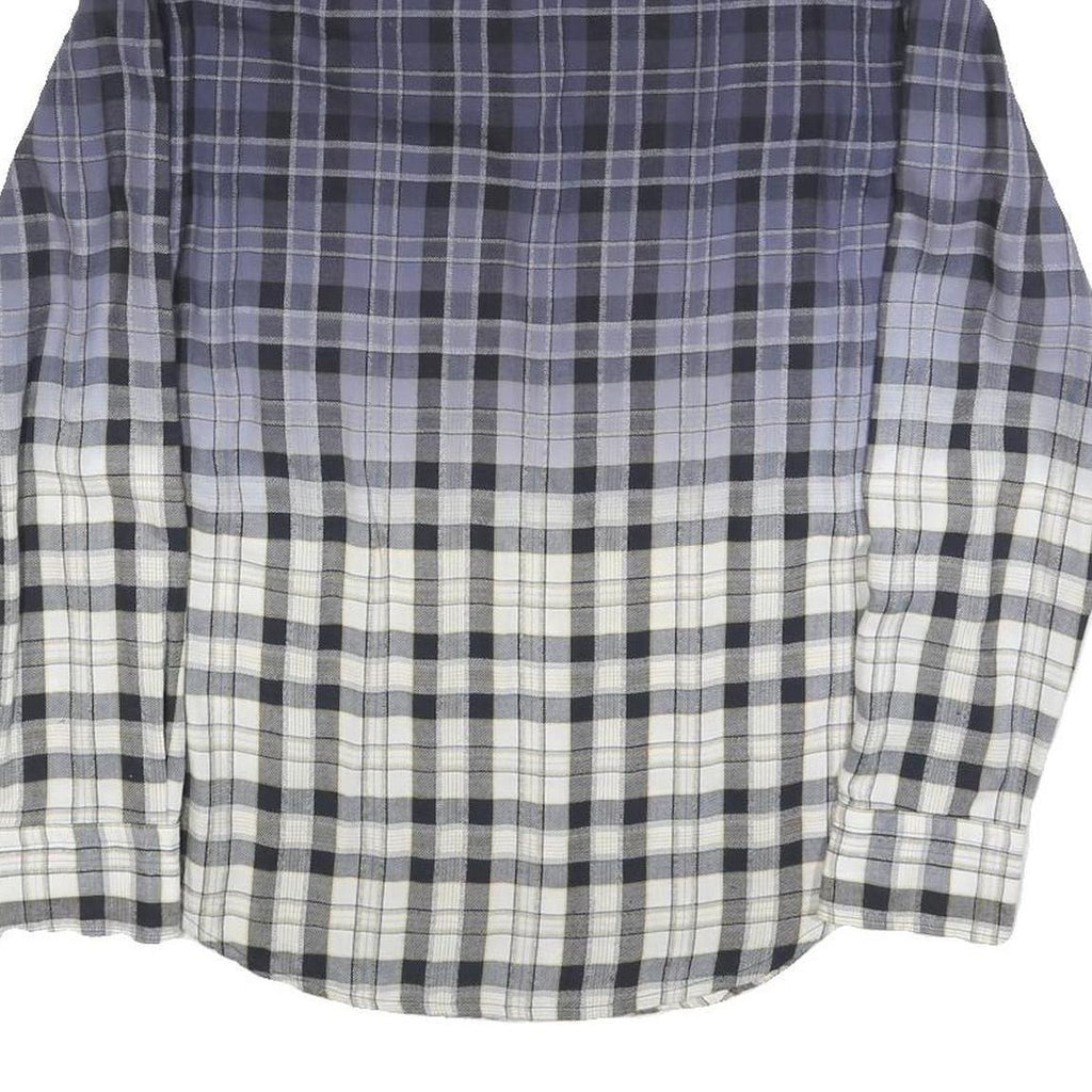 HUGO BOSS Mens Blue & White Check Shirt S Button Down Cotton Blend Casual